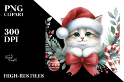 Cat in Santa Hat, High-Resolution PNG Product Image 2