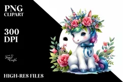 Sitting Baby Unicorn PNG Product Image 3