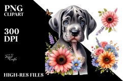 Watercolor Funny Baby Great Dane | Clipart Product Image 3