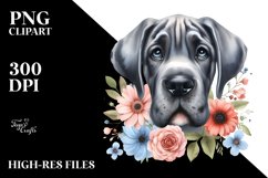 Watercolor Funny Baby Great Dane | Clipart Product Image 1