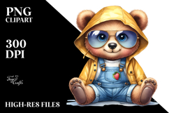 Watercolor Bear Sunglasses Clipart Product Image 2