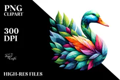 Vibrant Duck with Plant Leaves, Transparent PNG Product Image 2