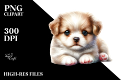 Digital Watercolor Baby Puppy, Transparent PNG Product Image 2