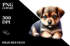 Digital Cute Baby Puppy PNG Product Image 2