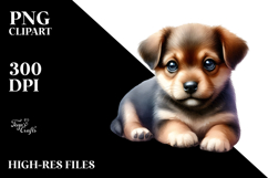 Digital Cute Baby Puppy PNG Product Image 2