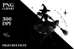 Simple Retro Dancing Witch PNG Product Image 2