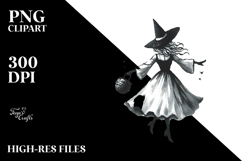 Simple Retro Dancing Witch PNG Product Image 2