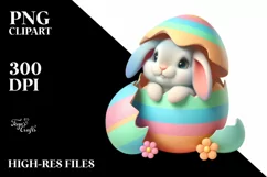 Watercolor Colorful Easter Clipart |T-shirt, Mug, Tumbler Product Image 1