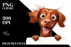 Colorful Crazy Looking Vizsla | Sublimation | Clipart Product Image 1