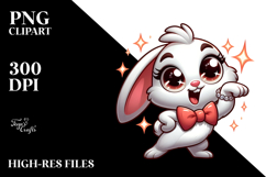Dramatic Bunny with Bow Tie PNG Product Image 2
