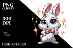 Dramatic Bunny with Bow Tie PNG Product Image 2