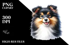 Cute Shetland Sheepdog Baby PNG Product Image 2