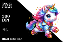Running Baby Unicorn, Colorful PNG Product Image 2