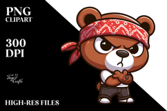 Cartoony Vector Art of a Cute Cartoon Bear with Bandana Product Image 2