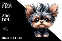 Expressive Watercolor Yorkipoo with Crazy Haircut, PNG Product Image 2