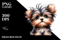 Expressive Watercolor Yorkipoo with Crazy Haircut, PNG Product Image 2