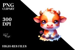 Vibrant Baby Cow Halloween | Clipart Product Image 2