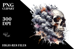 Skull with Splashes PNG Product Image 2