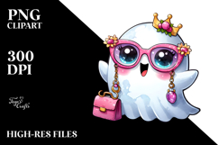 Funny Chibi-Style Cute Ghost PNG Product Image 2