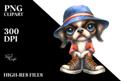 Watercolor Dog with Shoes PNG Product Image 2