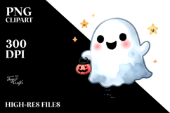 Washed Cute Ghost PNG Product Image 2