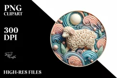Colorful Round Lamb Ornament PNG Product Image 2
