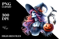 Halloween Witch in Pastel Colors | Sublimation | Clipart Product Image 3
