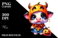 Cute Baby Cow, Watercolor PNG Product Image 2