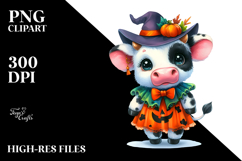 Cute Baby Cow, Watercolor PNG Product Image 2