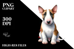 Bull Terrier with Christmas Decorations PNG Product Image 2