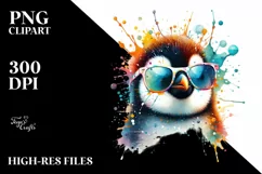 Colorful Penguin Sunglasses Painting Product Image 1