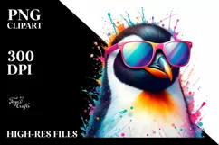 Colorful Penguin Sunglasses Painting Product Image 1