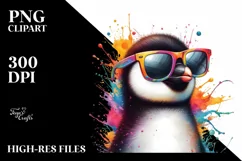 Colorful Penguin with Sunglasses | Quirky Artistic Style Product Image 3