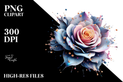Rose with Golden Insertions PNG Product Image 2