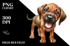 Watercolor Rhodesian Ridgeback Big Eyes Happy PNG Product Image 2