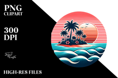 Retro Tropical Island Sunset, 20 oz Tumbler Product Image 2