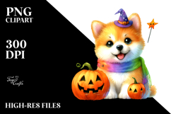 Baby Dog in Halloween Scenery | Clipart Product Image 2