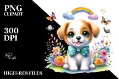 Baby Dog in Halloween Scenery | Clipart Product Image 2