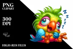 Colorful Small Baby Parrot Cartoon Clipart Product Image 1