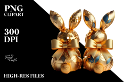 Colorful Stylized Bunnies with Vintage Bow, Creative View Product Image 2