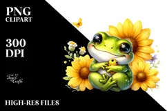 Colorful Watercolor Baby Frog Clipart Product Image 1