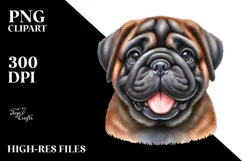 Watercolor Cute Bullmastiff Transparent PNG Product Image 2