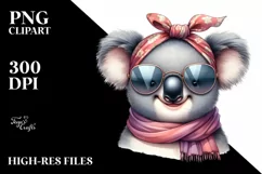 Detailed Watercolor Koala Smiling | Sublimation Clipart Product Image 1