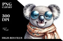 Detailed Watercolor Koala Smiling | Sublimation Clipart Product Image 1