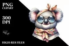 Detailed Watercolor Koala Smiling | Sublimation Clipart Product Image 1