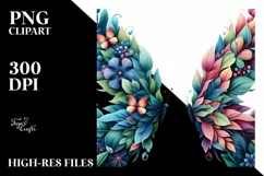 Vibrant Butterfly with Flowers PNG Product Image 1