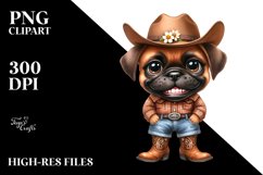 Watercolor Baby Bullmastiff Funny Caricature Clipart Product Image 3