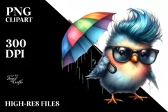 Cute Baby Bird Dancing with Sunglasses PNG Product Image 3