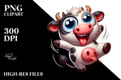 Cartoon Cow Dancing, Transparent PNG Product Image 2