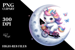Baby Unicorn Moon Watercolor Sublimation Product Image 2